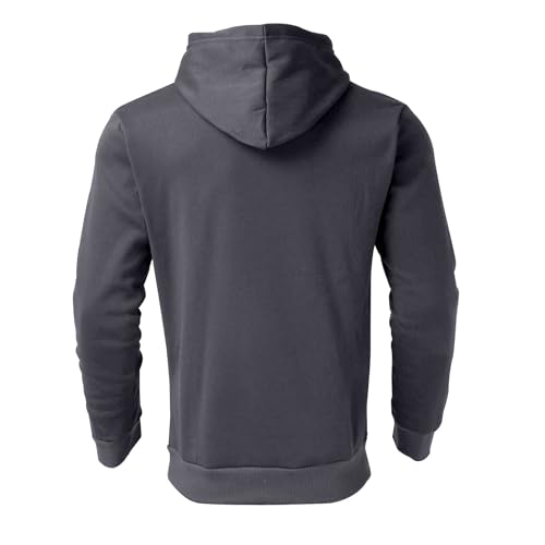 Generisch Hoody Herren mit Kapuze Locker Lässige Fleecepullover mit Taschen Drawstring Modische Bequemer Sweatshirt Basic Modern Kapuzenpullover Langarm Winter Hoodies Für Männer Grau M