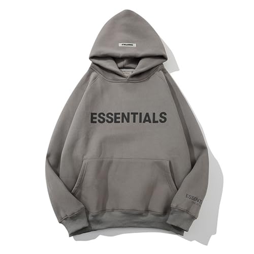 DINNIWIKL Essentials Hoodie Sweatshirt mit Kapuze Unisex y2k Fleece Sweatshirt Doppellinie Geklebte 3D-Buchstaben Pullover Herren Einfarbig Hoodies Baumwolle Sportbekleidung Casual Kapuzenpullover