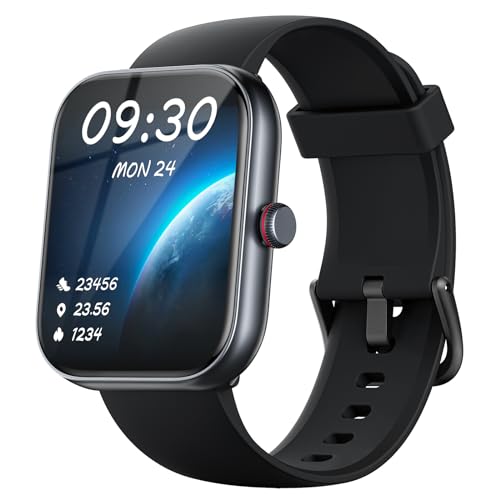 Smartwatch Herren Damen mit Telefonfunktion Alexa Integriert -Fitnessuhr 110+ Sportmodi &IP68-1,91" Schrittzähler Uhr für Android iOS Armbanduhr mit Pulsmesser SpO2 Stress Schlafmonitor -Schawrz