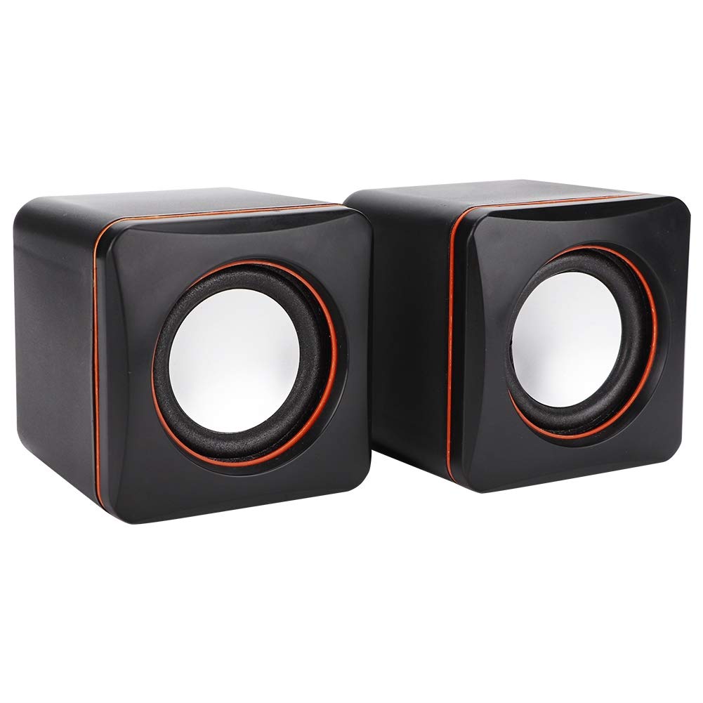 ASHATA Stereo-Lautsprecher, Tragbar Soundsystem PC Lautsprecher HiFi-Sound Musik Lautsprecher,3.5mm Audio Multimedia Lautsprecher USB Speakers für PC Computer Laptop