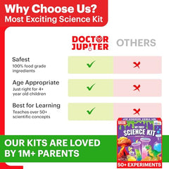 Doctor Jupiter My First Science Kit for Kids Ages 4-5-6-7-8-9-10-11-12 | Birthday Gift Ideas for 4+ Year Old Boys & Girls | STEM Learning & Educational Toys | 50+ Experiments Starter Science Series