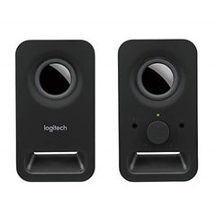 Logitech Z150 PC-Lautsprecher, Stereo Sound, 2 Lautsprecher, 6 Watt Spitzenleistung, 3,5 mm Eingang, Regler am rechten Lautsprecher, Kopfhörerbuchse, EU Stecker, PC/TV/Handy/Tablet - Schwarz