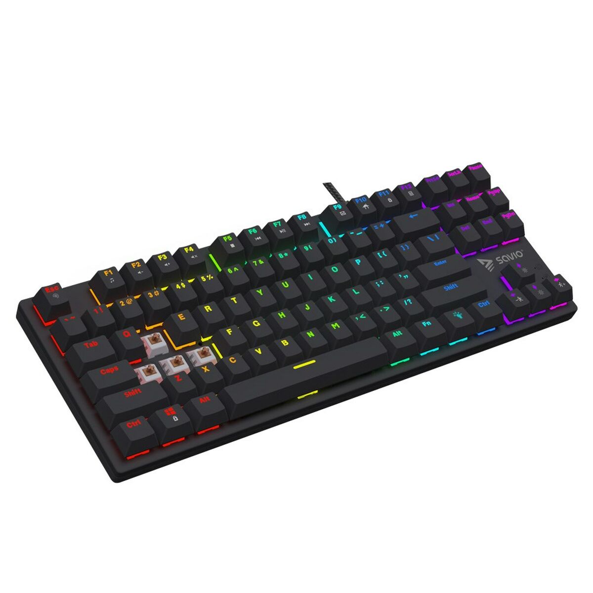 Savio Tastatur Savio Tempest X2 Brown Schwarz Qwerty