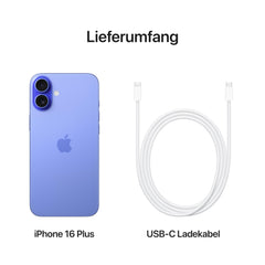 Apple iPhone 16 Plus 128 GB: 5G Handy mit Kamerasteuerung, A18 Chip und einem echten Boost für die Batterie. Funktioniert mit AirPods, Ultramarin