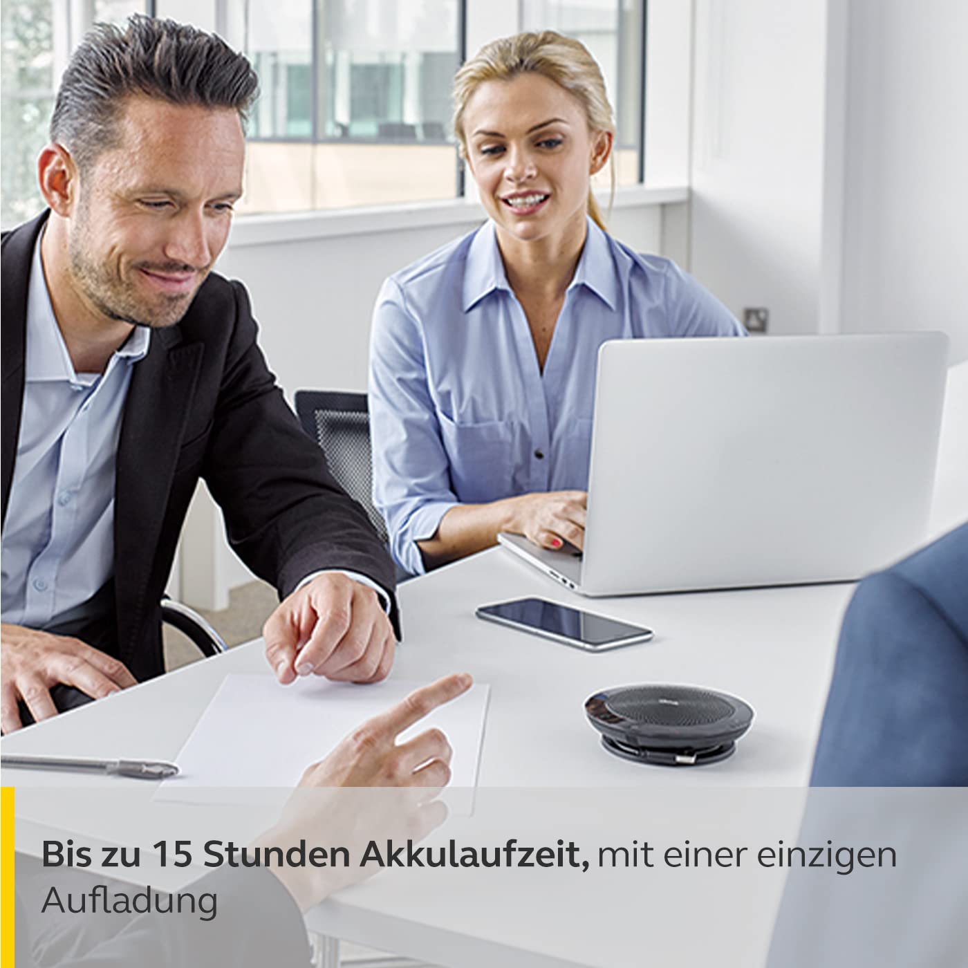 Jabra Speak 510 Lautsprecher — tragbarer Bluetooth-Lautsprecher, Konferenzlautsprecher — Anschluss an Laptops, Smartphones und Tablets — USB-Stecker, Schwarz