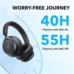 soundcore by Anker, Space One Kabellose Kopfhörer, Adaptives aktives Noise Cancelling, 2X stärkere Stimmunterdrückung, 40h ANC Akkuleistung, App Steuerung,Hi-Res Audio, Bluetooth 5.3 (Generalüberholt)