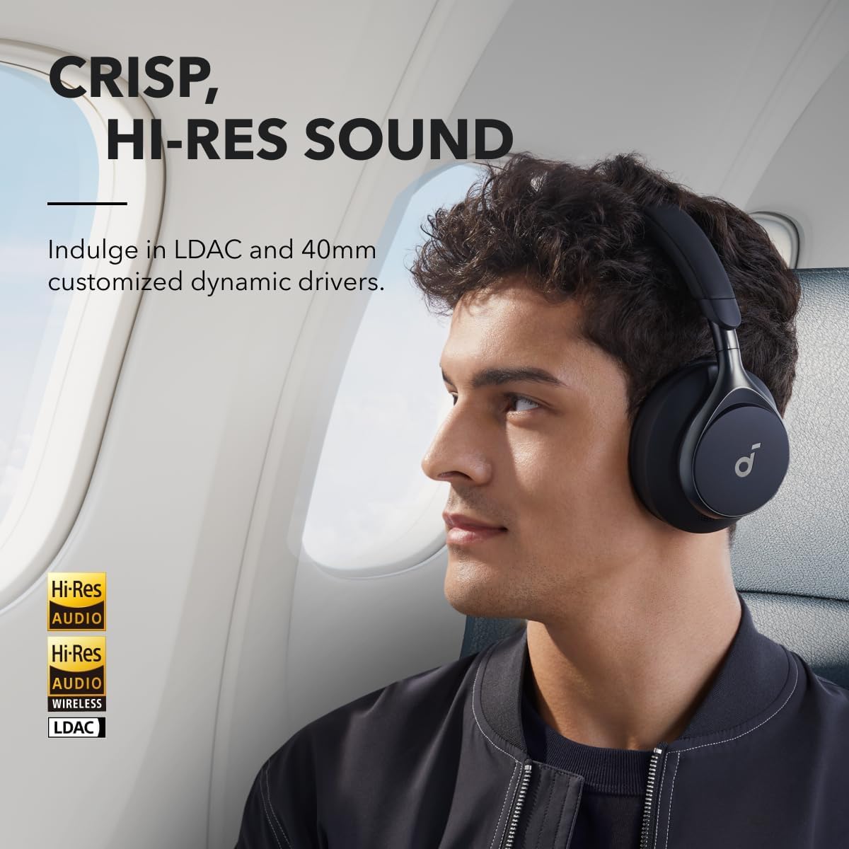 soundcore by Anker, Space One Kabellose Kopfhörer, Adaptives aktives Noise Cancelling, 2X stärkere Stimmunterdrückung, 40h ANC Akkuleistung, App Steuerung,Hi-Res Audio, Bluetooth 5.3 (Generalüberholt)