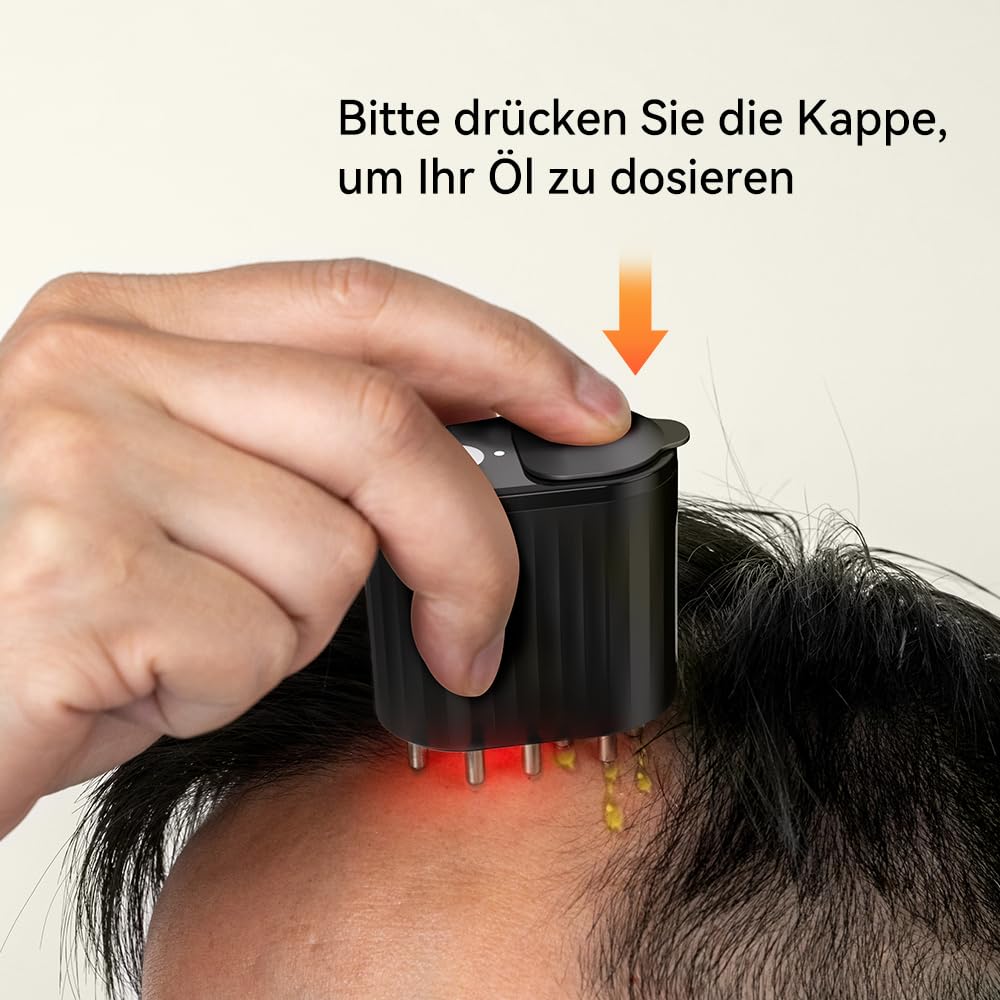 2-In-1 HaaröL Applikator Und Kopfhaut MassagebüRste Elektrisch, Kimairay Applikator Flasche Haare Scalp Massager, Haaröl Applikator für Minoxidil Rosmarinöl Haare