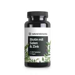 Biotin + Selen + Zink für Haut, Haare & Nägel - 365 vegane Tabletten - Ohne Magnesiumstearat, laborgeprüft & in Deutschland produziert