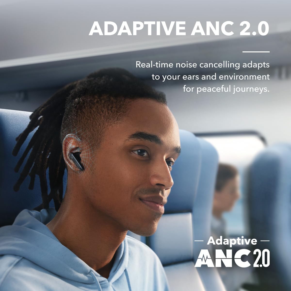 soundcore by Anker Liberty 4 NC Bluetooth-Kopfhörer mit Geräuschunterdrückung, 98,5% Noise Cancelling, Adaptive für Ohren und Umgebung, 50H Wiedergabe (Schwarz) (Generalüberholt)