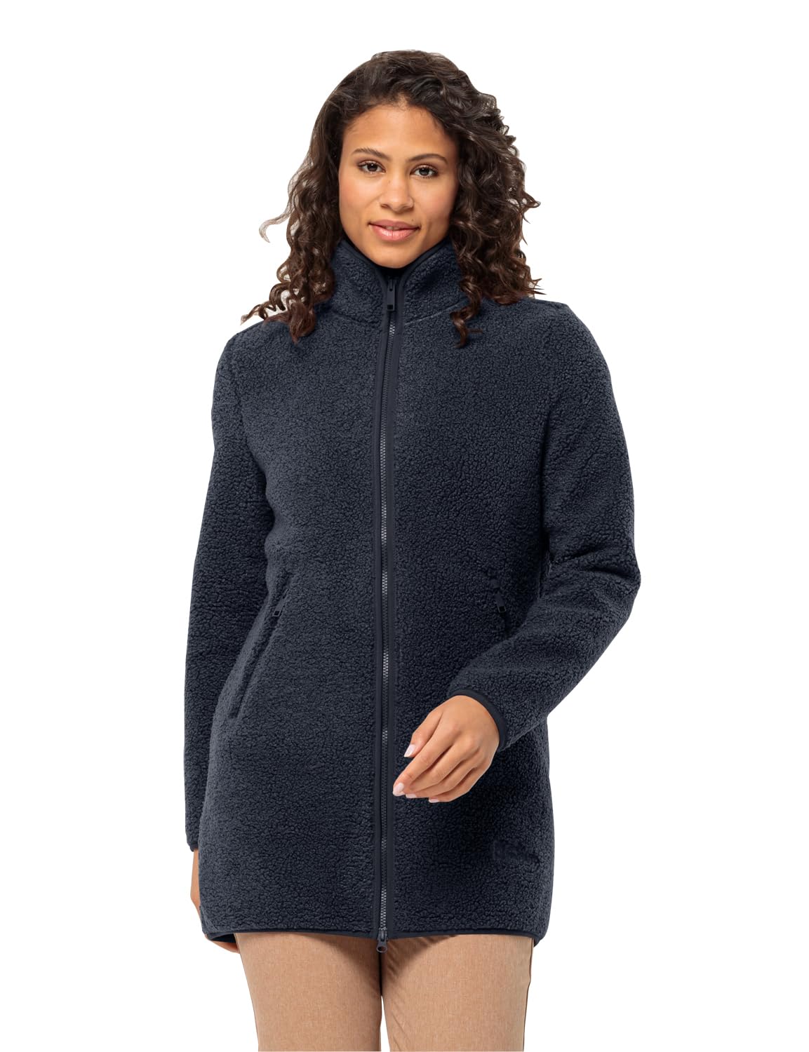 Jack Wolfskin Damen HIGH CURL Coat W Fleece-Jacke, Night Blue, M