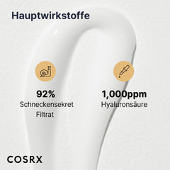 COSRX Advanced Snail 92% All in One Cream | Schneckenschleim Creme mit Hyaluron | Anti Pickel Anti Falten Gesichtscreme | für trockene und empfindliche Haut | Korean Skincare