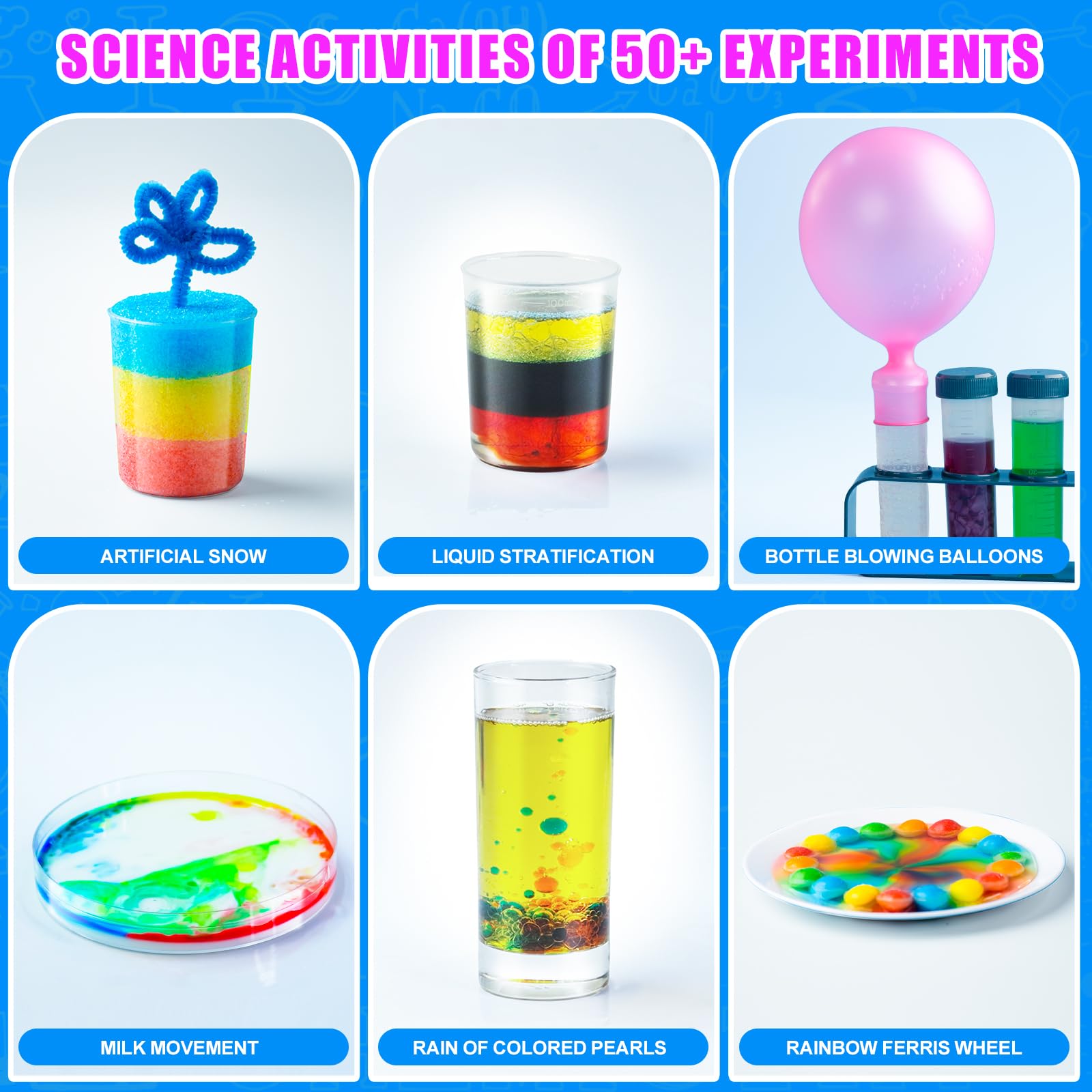 50+ Lab Experiments Science Kits for Kids - STEM Projects Educational Scientific Toys for Kids 4 5 6 7 8 9 10 12 Years Old, Christmas Birthday Gifts for Boys and Girls, Learning & Education