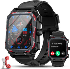 LOKMAT Ocean 1,96 Zoll Touchscreen Uhren Herren, MAX Militär Smartwatch Herren mit Telefonfunktion 650mAh 5ATM Wasserdicht 100+ Sportmodi Fitnessuhr Herren Sportuhr Outdoor Smartwatch für Android iOS