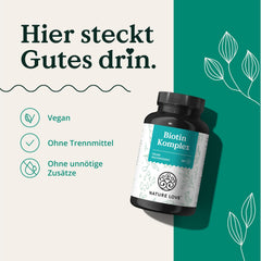 Biotin mit Zink & Selen - hochdosiert mit 10.000 µg Biotin - 365 Tabletten für Haare, Haut und Nägel - mit Vitamin B5 & Silizium - Haar Vitamine & Mineralstoffe im Jahresvorrat - vegan & laborgeprüft