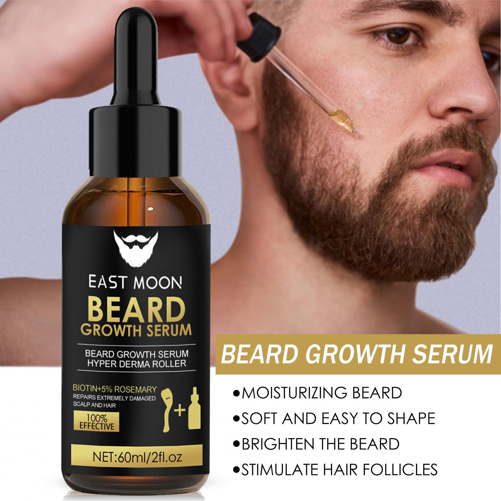 Bartwuchs Kit,Bartwachstum Set mit Dermaroller Bartroller,Bartwuchs Serum Öl/Beard Roller,Beard Growth Kit,Stimuliert Schnurrbart und Haarwachstum,Geschenke für Männer Vater