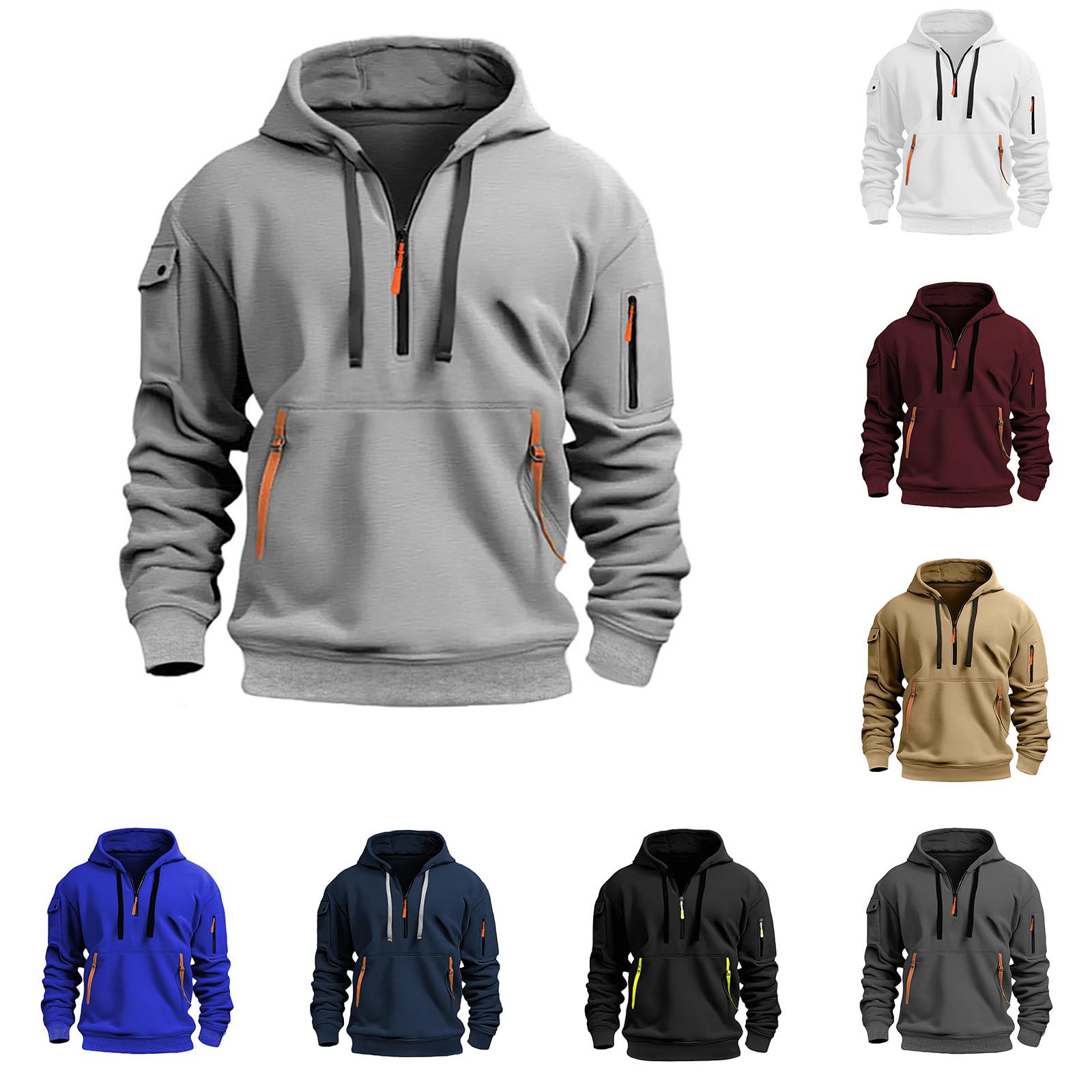 Rrongwn Hoodie Herren Oversize Winter Dicke Kapuzenpulli Casual Sweatshirt Hip Hop Outdoor Kapuzenpullover Personalisierte Hoodie Langarm Hooded Pullover 2024 Winter Pulli Bequem Oberteile