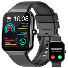 Smartwatch Damen Herren mit Telefonfunktion, 1.96" Fitnessuhr mit Herzfrequenz SpO2 Schlafmonitor Schrittzähler Uhr IP68 Wasserdicht Smart Watch mit 113+Sportmodi, Sportuhr für Android iOS-2024 Neue