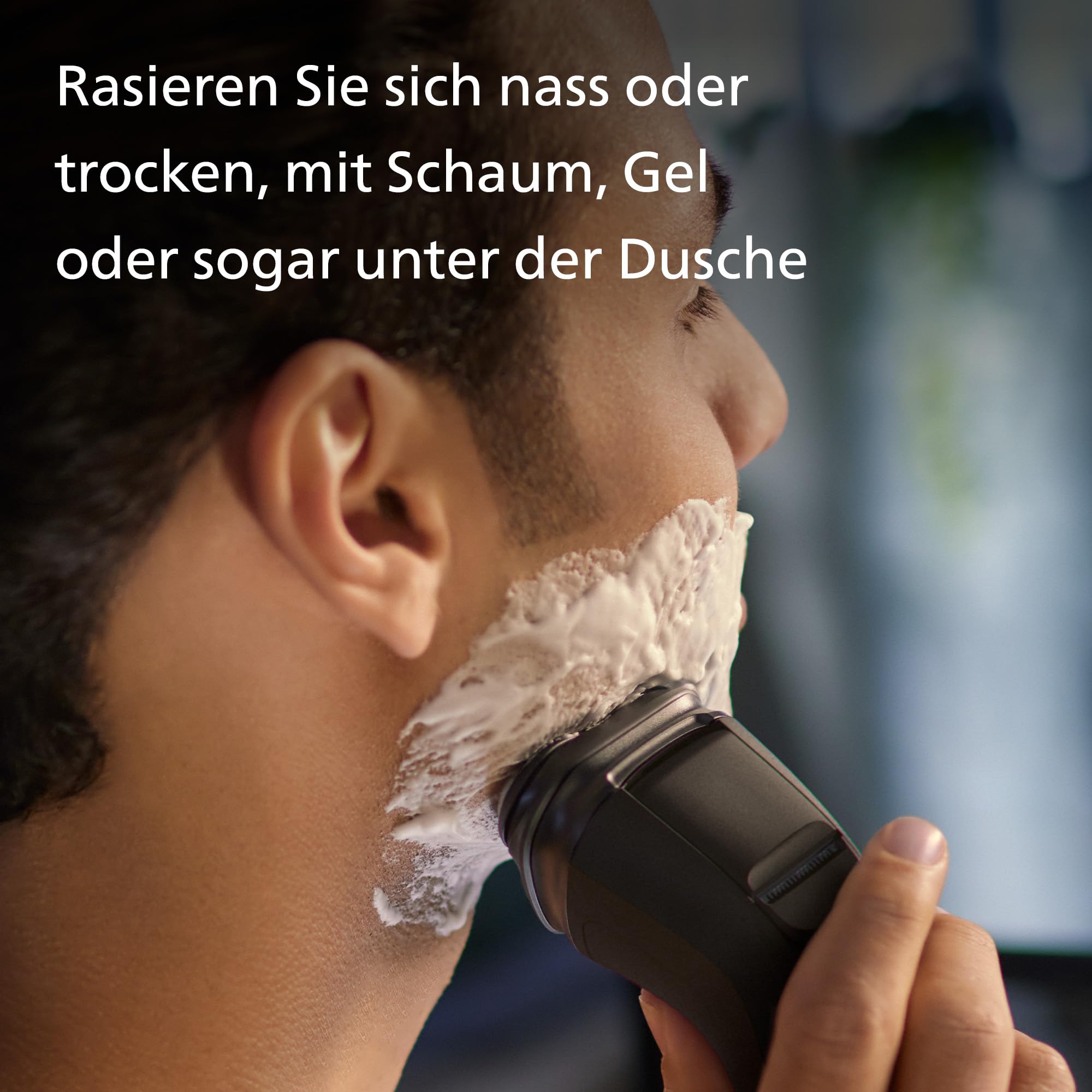 Philips Shaver Series 3000X – Elektrischer Nass- und Trockenrasierer für Männer in Schwarz, mit SkinProtect-Technologie, ausklappbarem Bartschneider (Modell X3001/00)