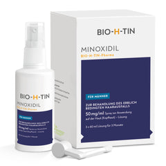 Minoxidil BIO-H-TIN 50 mg/ml Spray (3 x 60 ml), stoppt erblich bedingten Haarausfall, inkl. Coffein-Shampoo Add-On (8 ml)