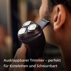 Philips Shaver Series 3000X – Elektrischer Nass- und Trockenrasierer für Männer in Schwarz, mit SkinProtect-Technologie, ausklappbarem Bartschneider (Modell X3001/00)