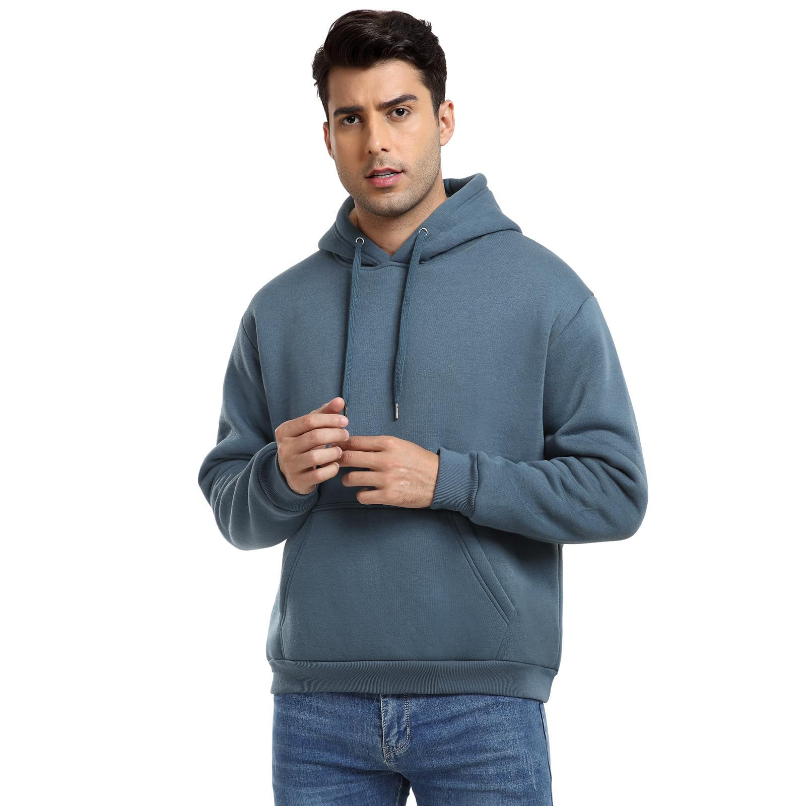 Vijamiy Pullover Herren Fleece Hoodie Winter Warm Sweatshirt Kapuzenpullover Herren Sport Fleecejacke Winterpullover Winddicht Weich Bequem Kängurutasche(Alphanumerisch,M)