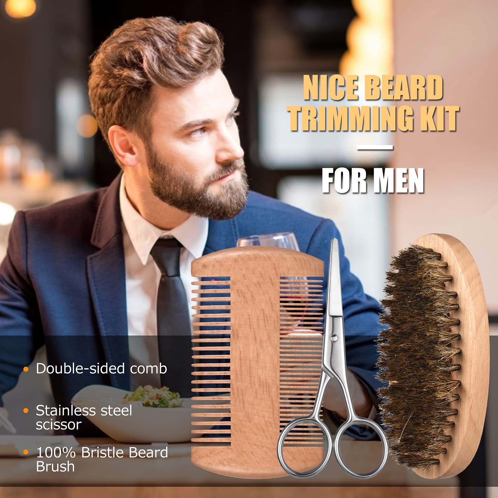 Bartroller,Bartpflege Set Mit Bart Roller Bartwuchsmittel Männer Comozon Bartroller Beard Growth Kit Mit Bartshampoo Bartöl Bartbalsam Rasiermesser Bartbürste Bartkamm Bartschere