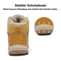 Mishansha Winterschuhe Herren Gefüttert Winterstiefel Damen Winterboots Rutschfest Wanderschuhe Winter Boots Wasserdicht Trekkingschuhe Schneestiefel Gelb,Gr.45