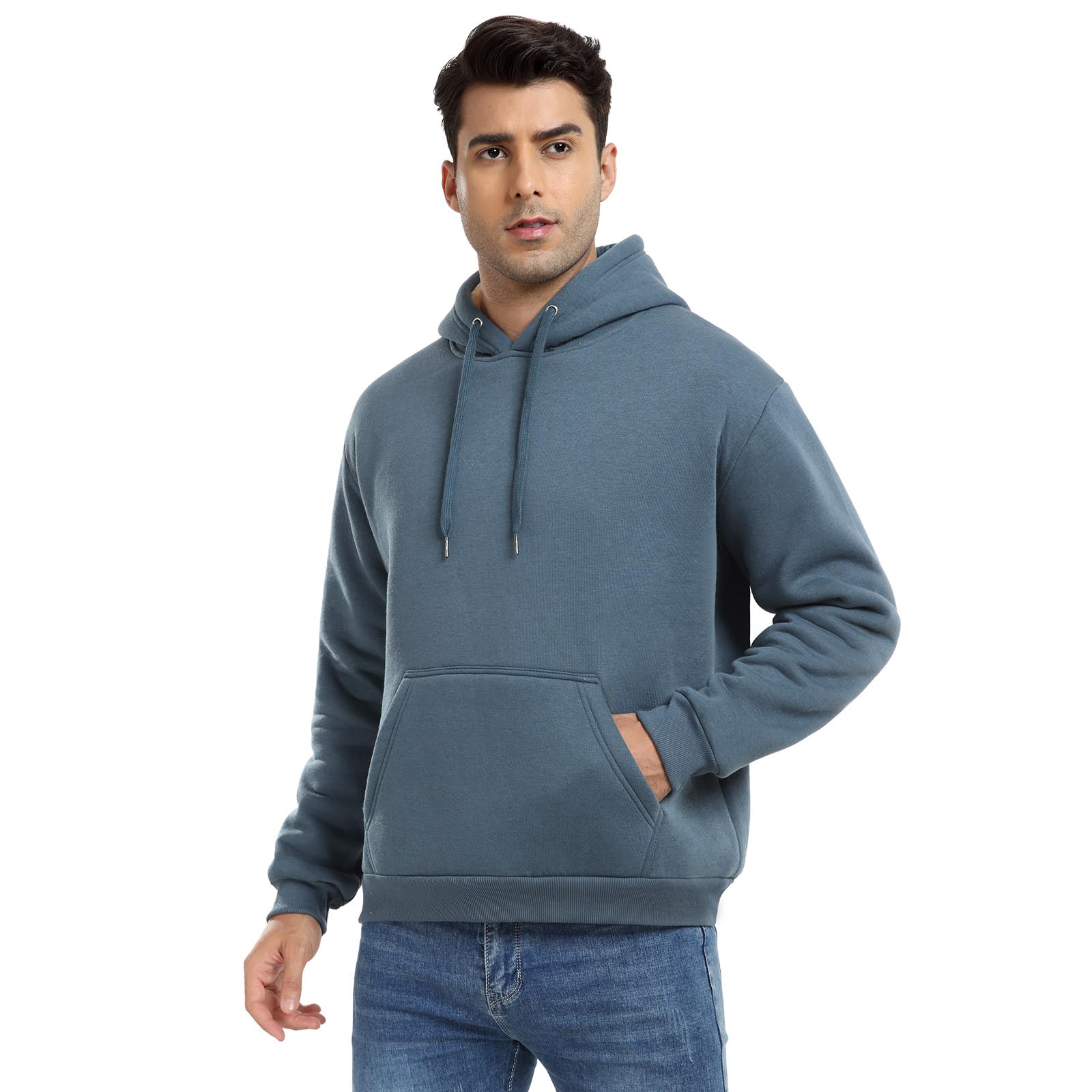 Vijamiy Pullover Herren Fleece Hoodie Winter Warm Sweatshirt Kapuzenpullover Herren Sport Fleecejacke Winterpullover Winddicht Weich Bequem Kängurutasche(Alphanumerisch,M)