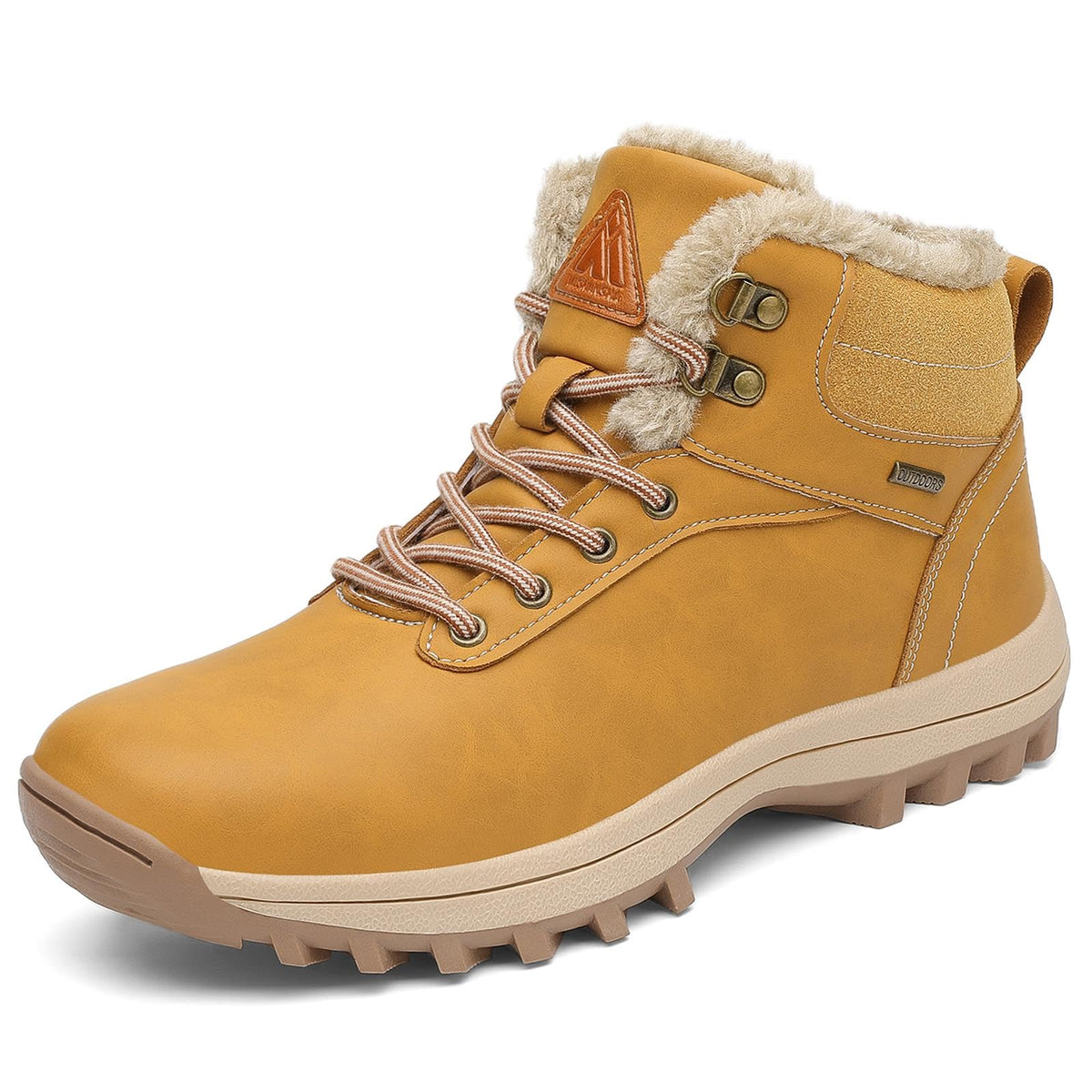 Mishansha Winterschuhe Herren Gefüttert Winterstiefel Damen Winterboots Rutschfest Wanderschuhe Winter Boots Wasserdicht Trekkingschuhe Schneestiefel Gelb,Gr.45