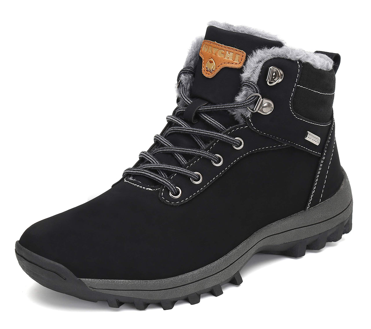 Mishansha Winterschuhe Herren Gefüttert Winterstiefel Damen Winterboots Rutschfest Wanderschuhe Winter Boots Wasserdicht Trekkingschuhe Schneestiefel Schwarz,Gr.43