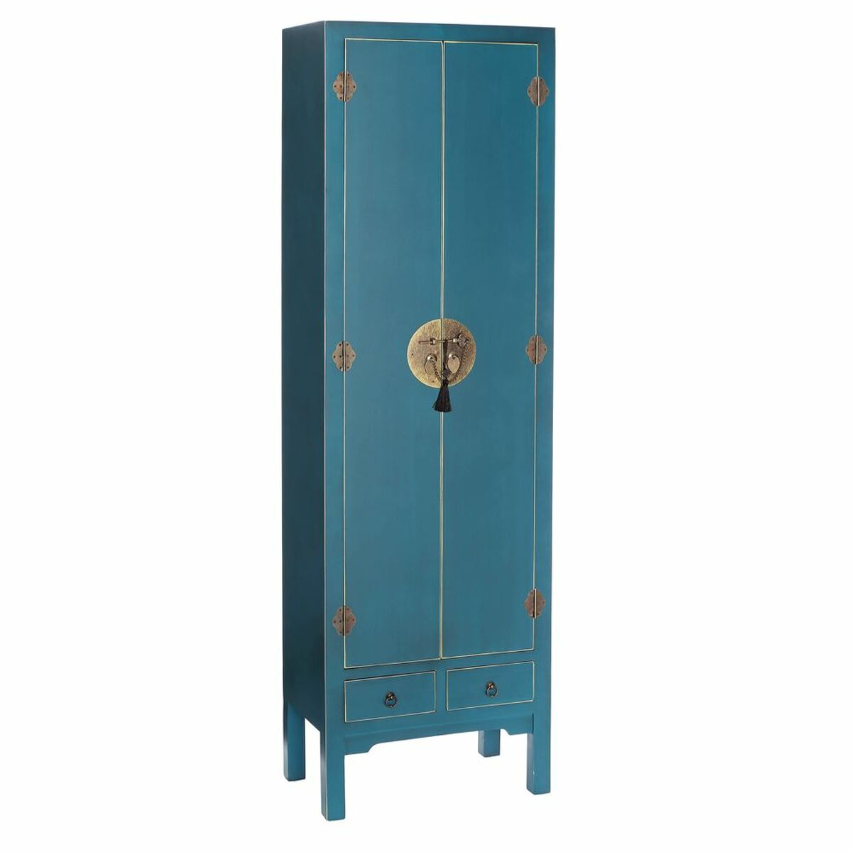 Bigbuy Home Schrank Oriente Blau Eisen Dmf 55 X 33 X 185 Cm