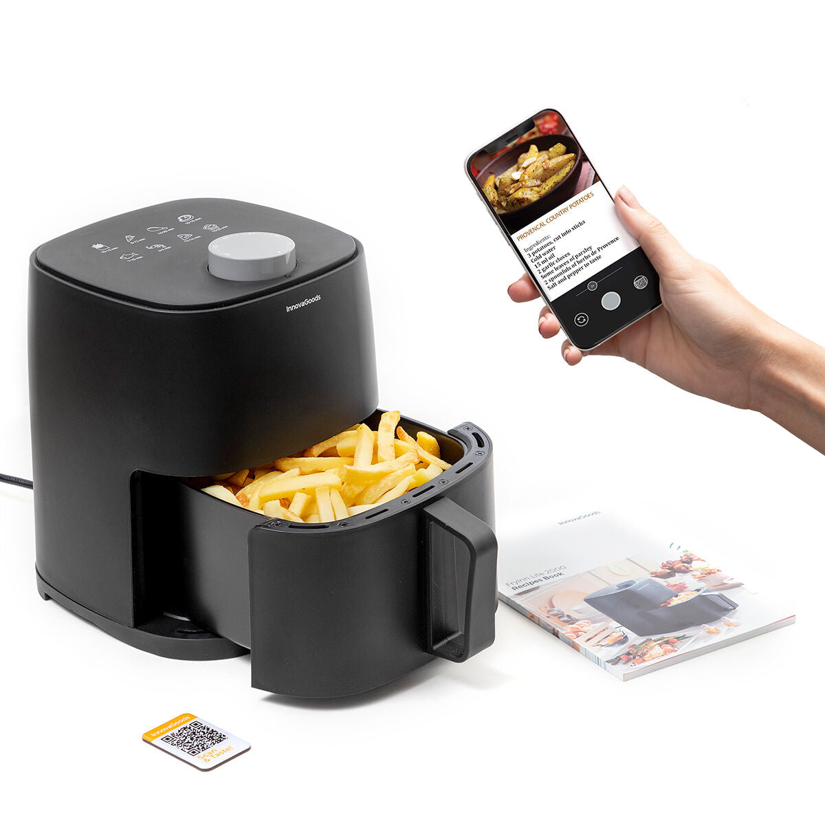 Innovagoods Heißluftfritteuse Innovagoods Fryinn Lite 2000 Schwarz 1200 W 2 L