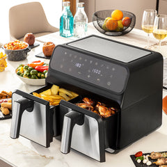 Innovagoods Heißluftfritteuse Innovagoods Fryinn Double 8000 Schwarz 3400 W 8 L Edelstahl