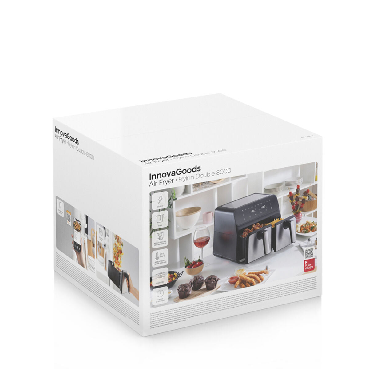 Innovagoods Heißluftfritteuse Innovagoods Fryinn Double 8000 Schwarz 3400 W 8 L Edelstahl