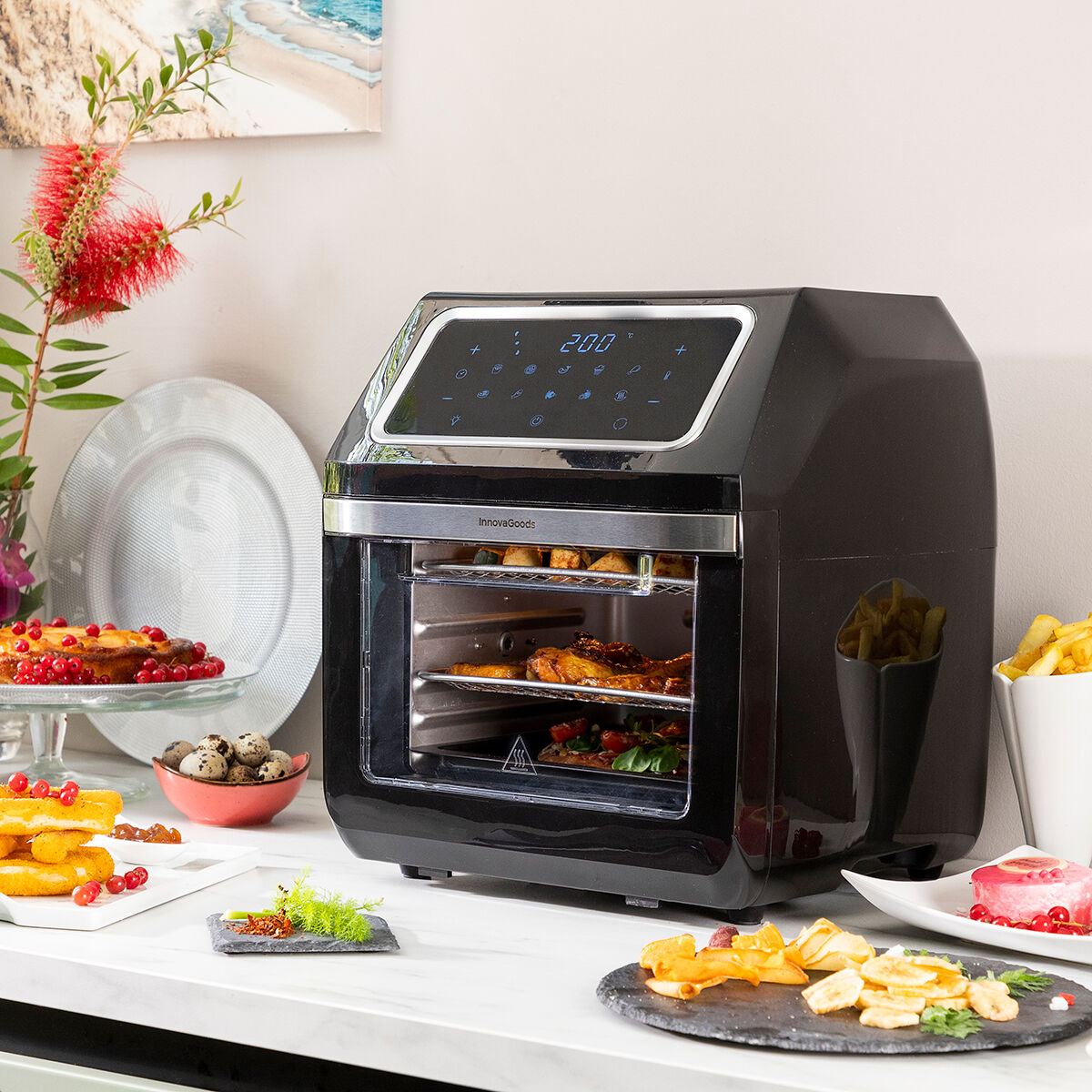 Innovagoods Heißluftfritteuse Innovagoods Fryinn Pro Max 12000 Schwarz 1800 W 12 L Edelstahl