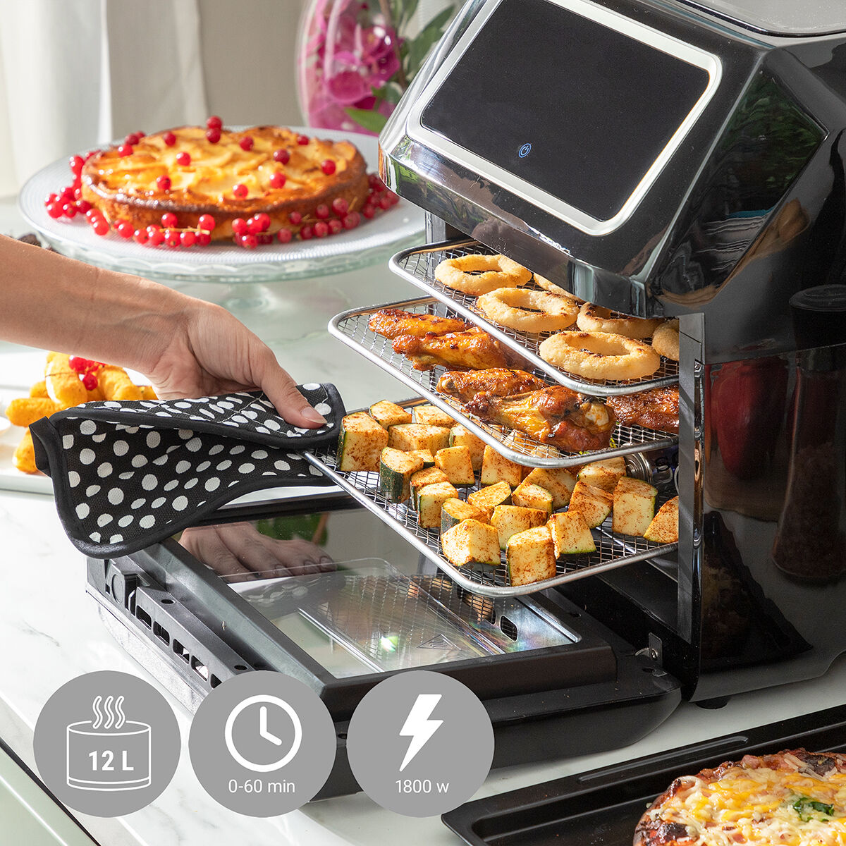 Innovagoods Heißluftfritteuse Innovagoods Fryinn Pro Max 12000 Schwarz 1800 W 12 L Edelstahl