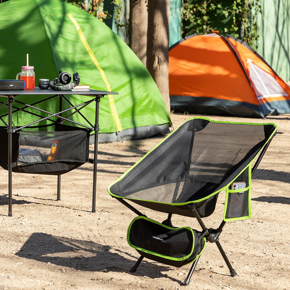 Innovagoods Camping Klappstuhl Folstul Innovagoods Schwarz (Restauriert A)