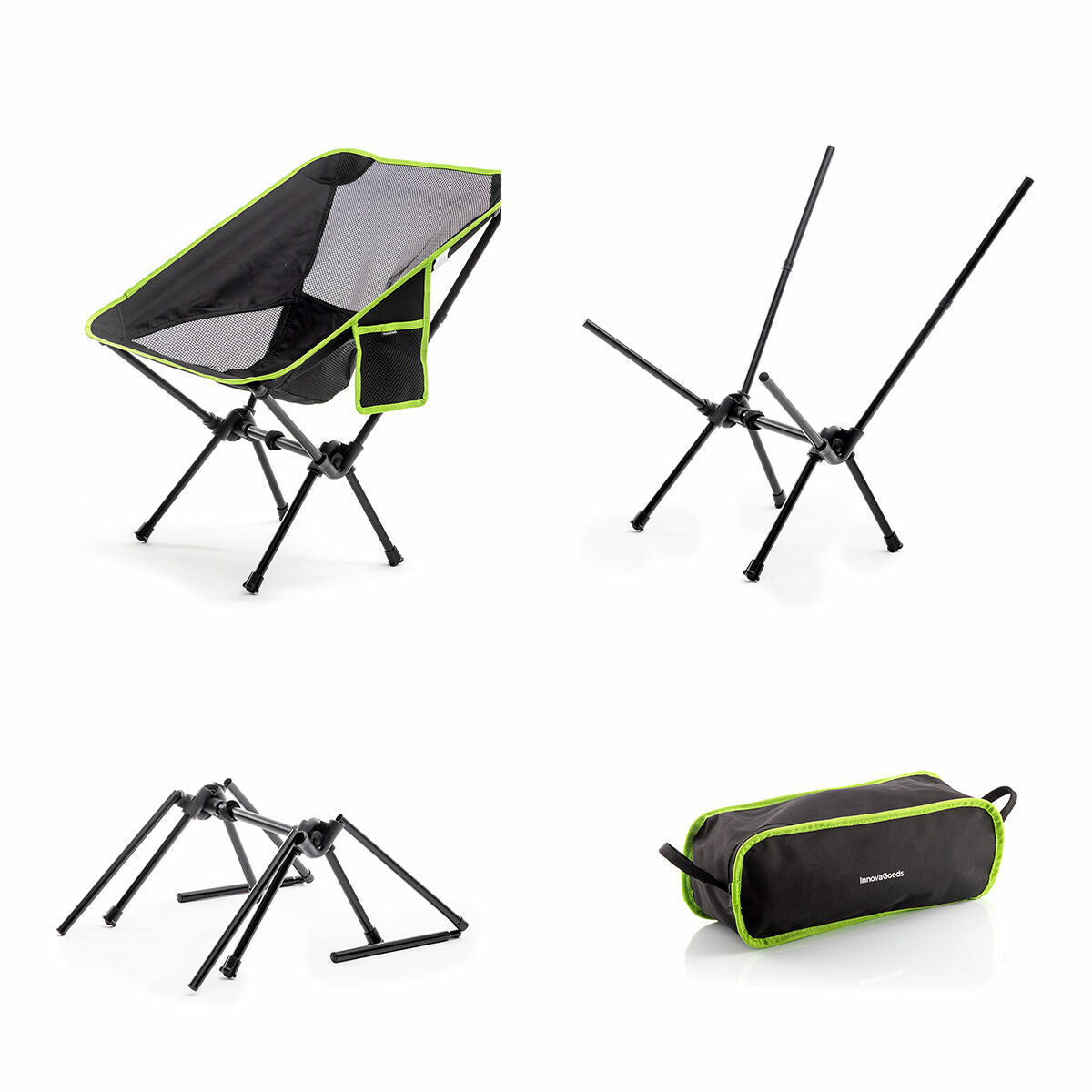 Innovagoods Camping Klappstuhl Folstul Innovagoods Schwarz (Restauriert A)