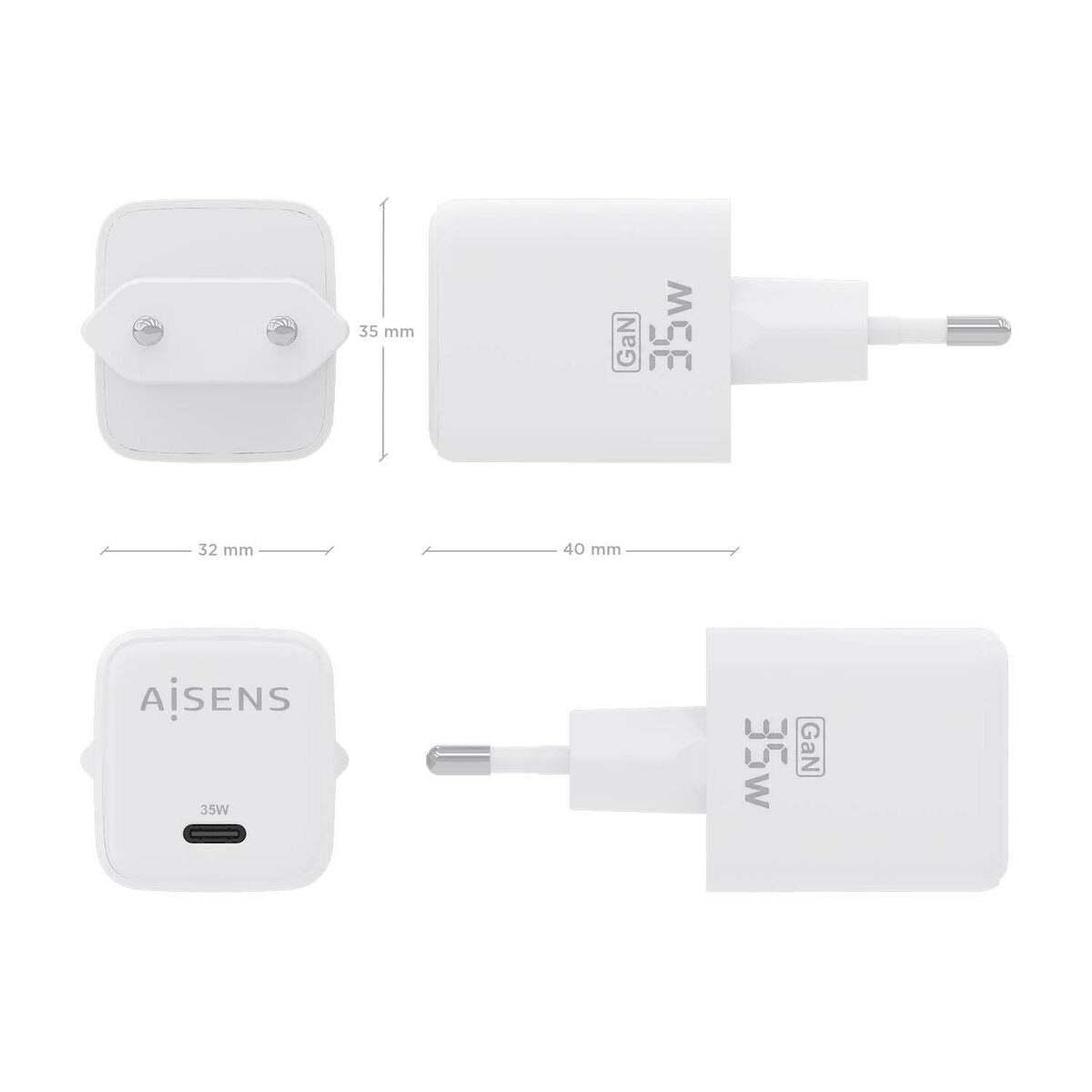 Aisens Wandladegerät Aisens Asch-35W1P016-W Weiß 35 W (1 Stück)