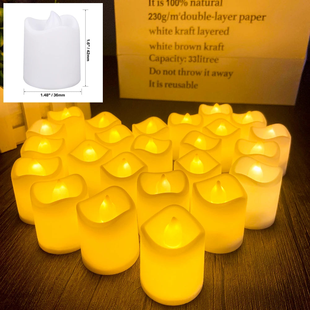 12/24pcs flammen lose LED-Kerze wünscht Tee lampe warmweiß nach Hause Weihnachts feier Hochzeits dekoration Batterie-Power Kerzen Lichter