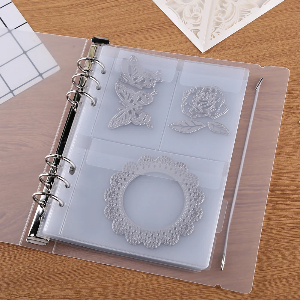 Cutting Dies Stencil Storage Book for DIY Scrapbooking Album Inner Pages Cover Collections Template Container Case Organizer