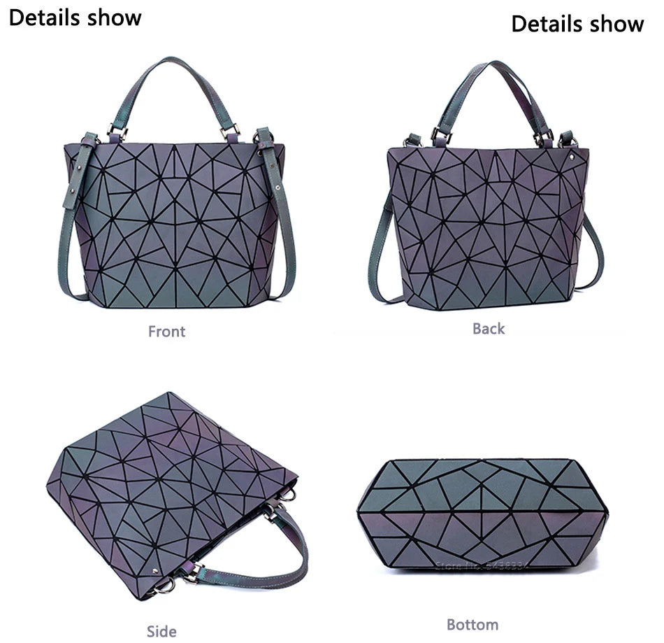 Damen leuchtende Tasche geometrische Taschen für Frauen 2024 geste ppte Umhängetaschen Laser einfach faltbare weibliche Handtaschen bolsa feminina