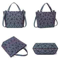 Damen leuchtende Tasche geometrische Taschen für Frauen 2024 geste ppte Umhängetaschen Laser einfach faltbare weibliche Handtaschen bolsa feminina