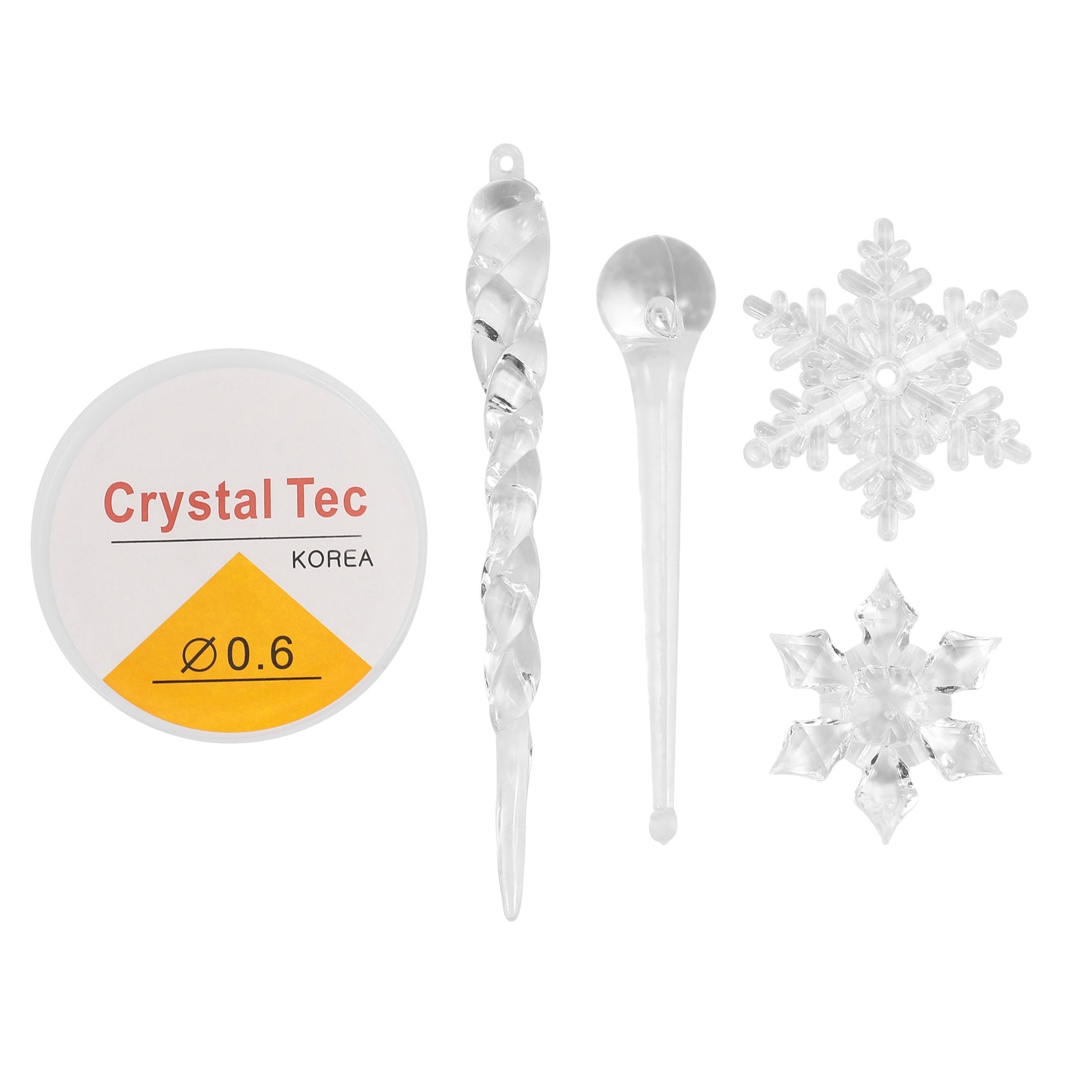 40PC Schneeflocke Eiszapfen Weihnachtsschmuck Neujahr Ornamente Kristall Weihnachtsbaum Transparente Ornamente