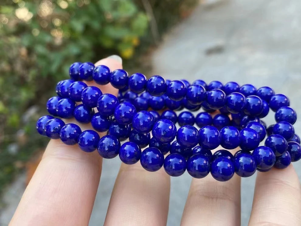 Natürliche blaue Lapislazuli-Rundperlen-Anhänger-Halskette, 7,2 mm, 108 Perlen, Damen- und Herrenperlen, Schmuck, Edelstein, AAAAAA