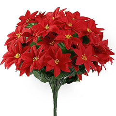 32cm 7 Gabeln rote Weihnachts blumen Braut strauß Hochzeit Weihnachts dekoration Home Party Vase Dekoration Kunstblumen strauß