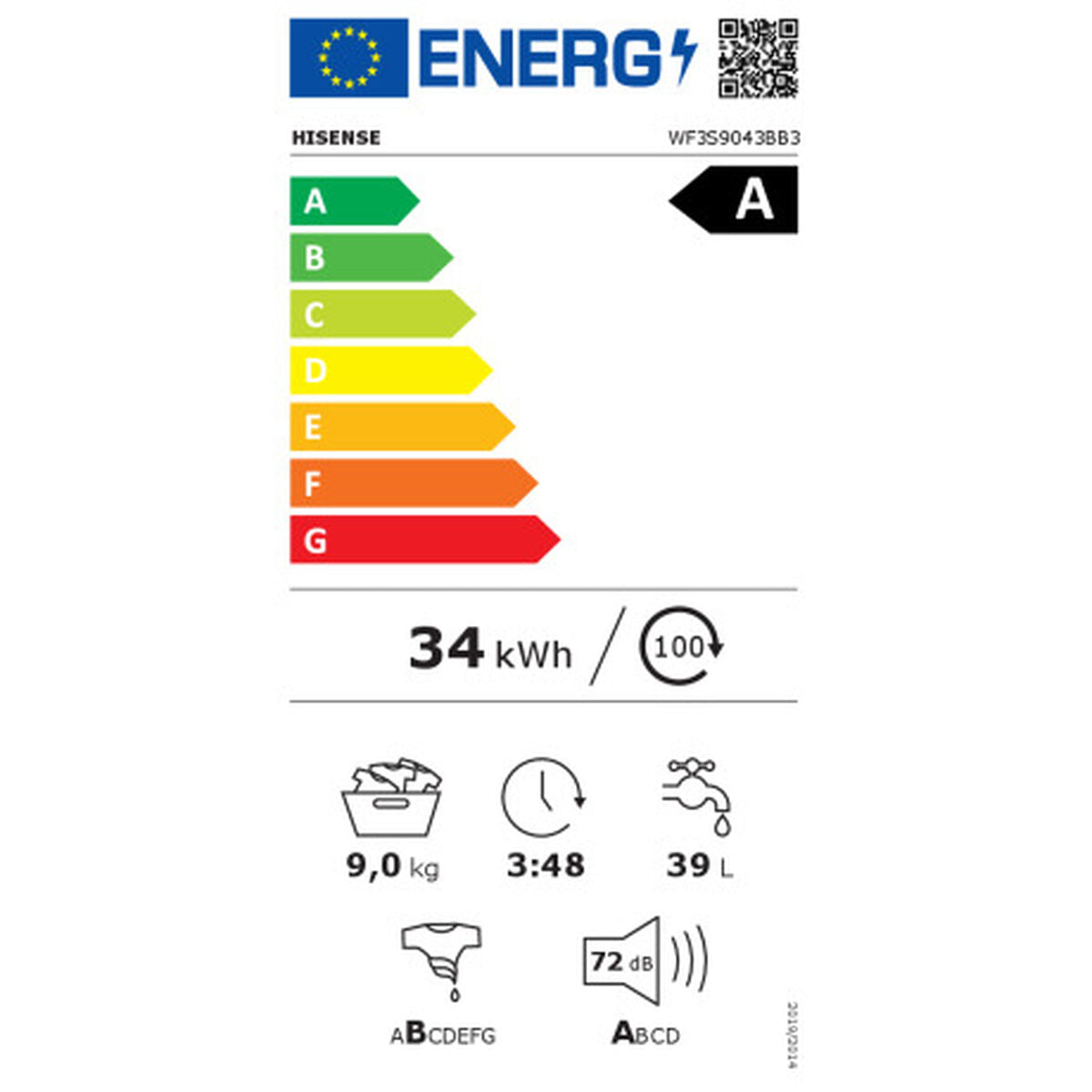 Hisense Waschmaschine Hisense Wf3S9043Bb3 1400 Rpm 9 Kg