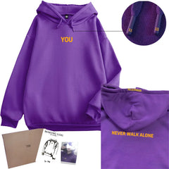 2024 Original-Hoodie, bedruckt, Seven With You 13, You Never Walk Alone, digitale Datei, Jimin Merch für Fans, Karte, lila Sweatshirt