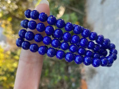 Natürliche blaue Lapislazuli-Rundperlen-Anhänger-Halskette, 7,2 mm, 108 Perlen, Damen- und Herrenperlen, Schmuck, Edelstein, AAAAAA